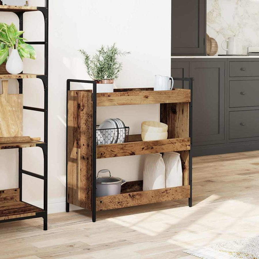 Keuken Trolley Oudhout 70 x 30 x 82 cm Bewerkt hout