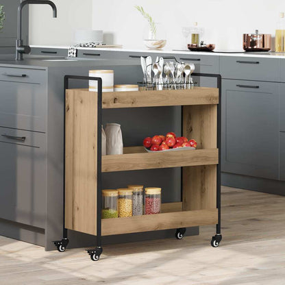 Keuken Trolley artisanaal eikenkleurig 70 x 30 x 82 cm