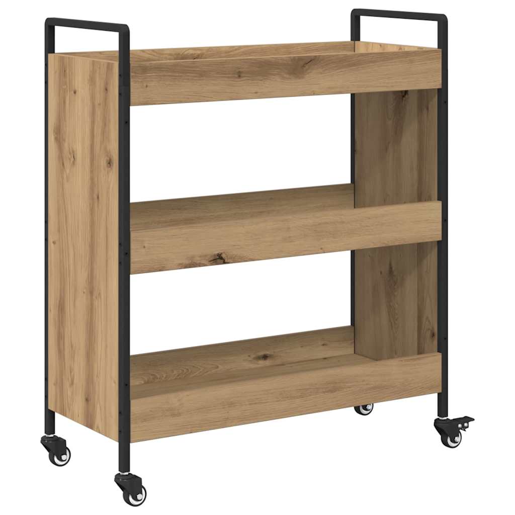 Keuken Trolley artisanaal eikenkleurig 70 x 30 x 82 cm