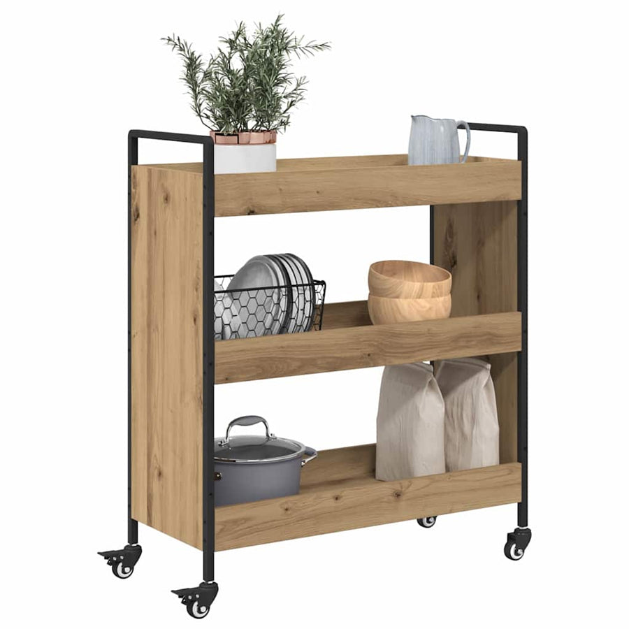Keuken Trolley Artisan Eiken 70 x 30 x 82 cm Bewerkt hout
