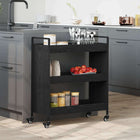 Kitchen Trolley Black Oak 70 x 30 x 82 cm Engineered Wood
