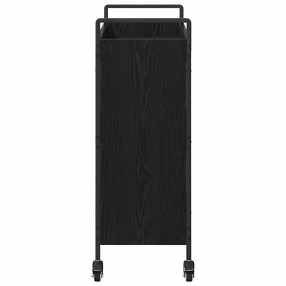 Keuken Trolley Zwart Eiken 70 x 30 x 82 cm Bewerkt hout