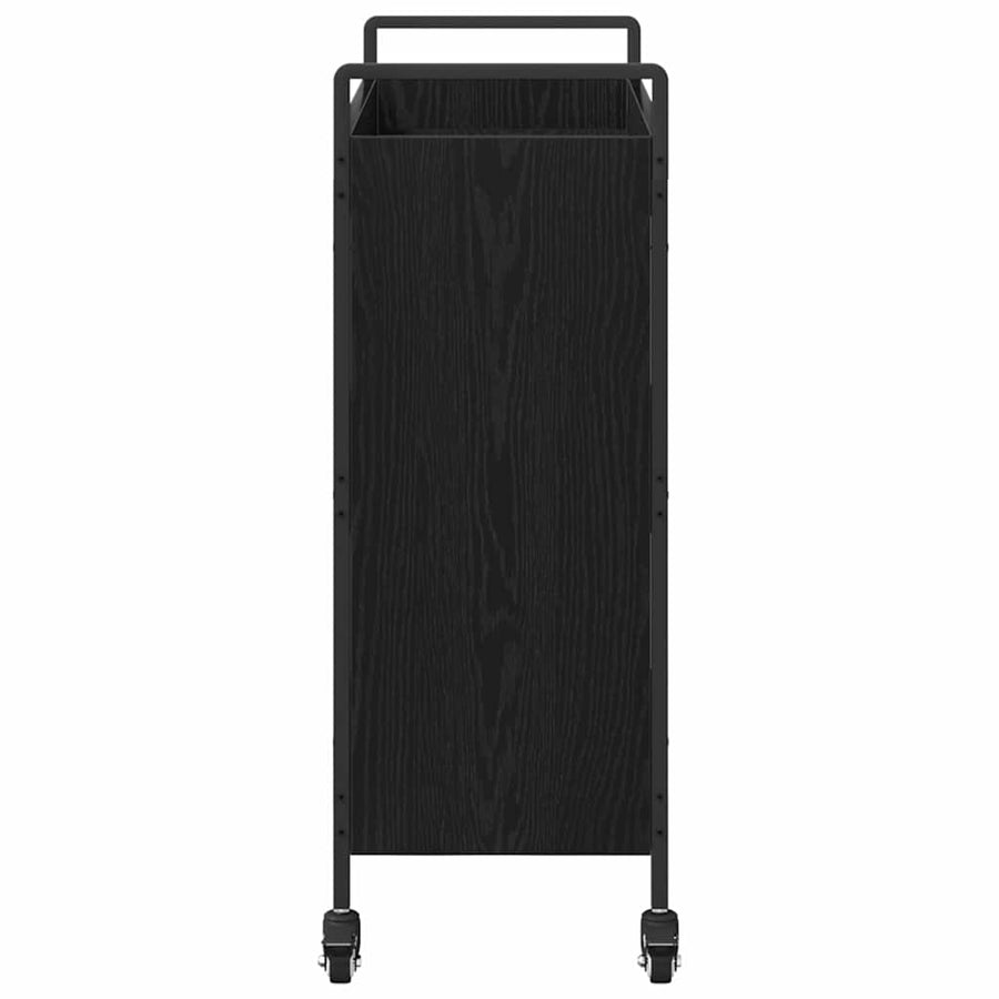 Keuken Trolley Zwart Eiken 70 x 30 x 82 cm Bewerkt hout