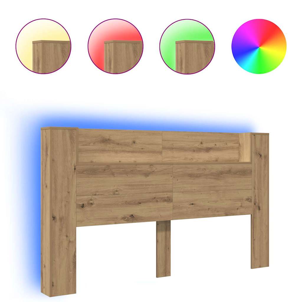 Hoofdeinde kas artisanaal eikenkleurig 180 x 17 x 104.5 cm