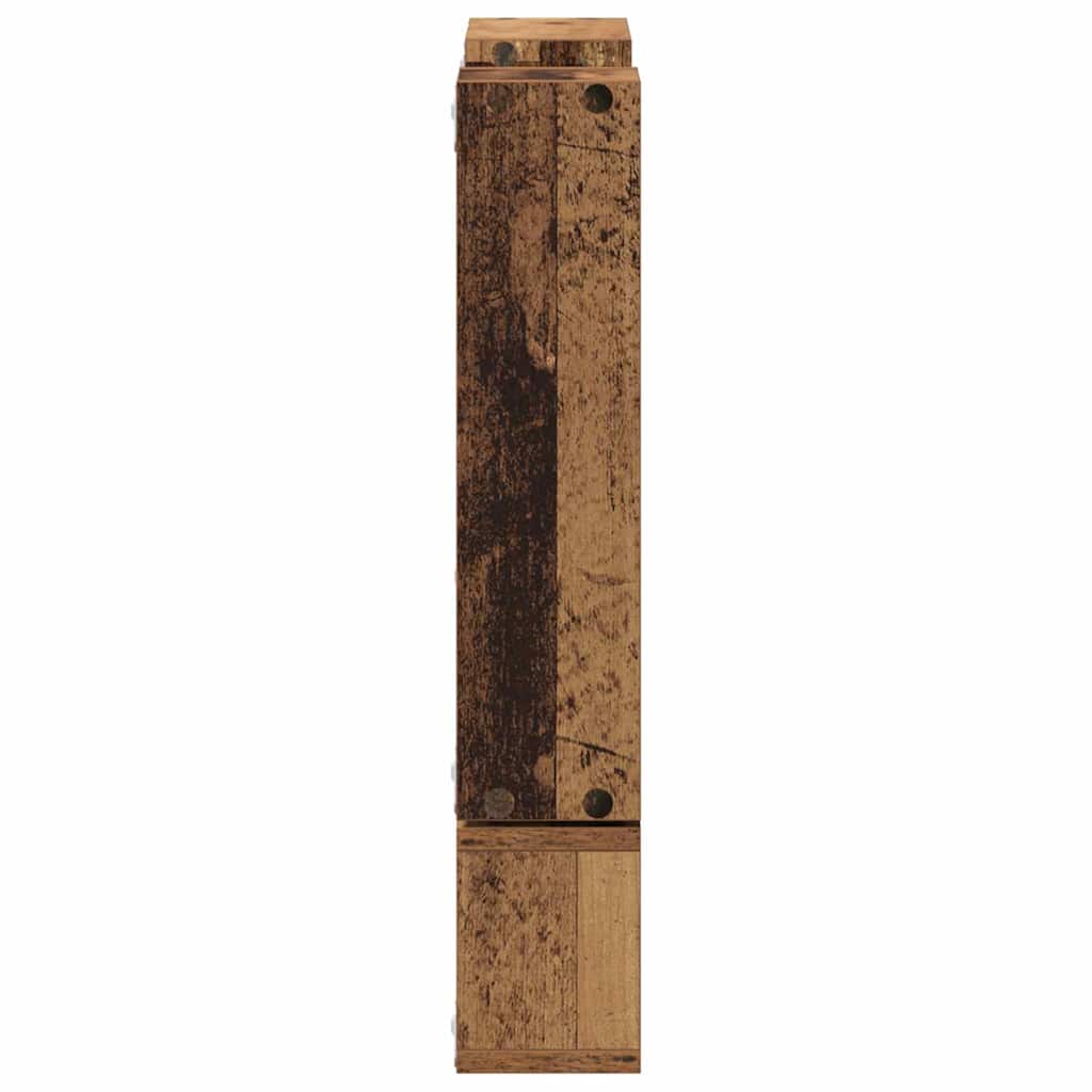 Muur Cube met plank Oud hout 96 x 12 x 64 cm Bewerkt hout