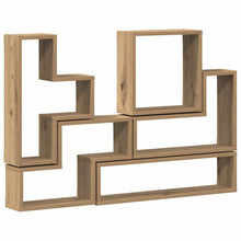 Muur Cube artisanaal eikenkleurig 96 x 12 x 64 cm Bewerkt hout