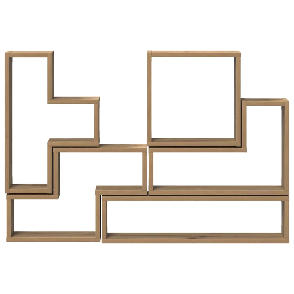 Muur Cube artisanaal eikenkleurig 96 x 12 x 64 cm Bewerkt hout