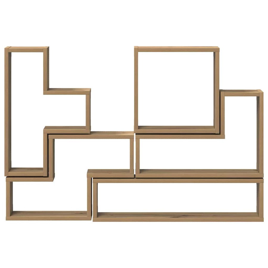 Muur Cube artisanaal eikenkleurig 96 x 12 x 64 cm Bewerkt hout