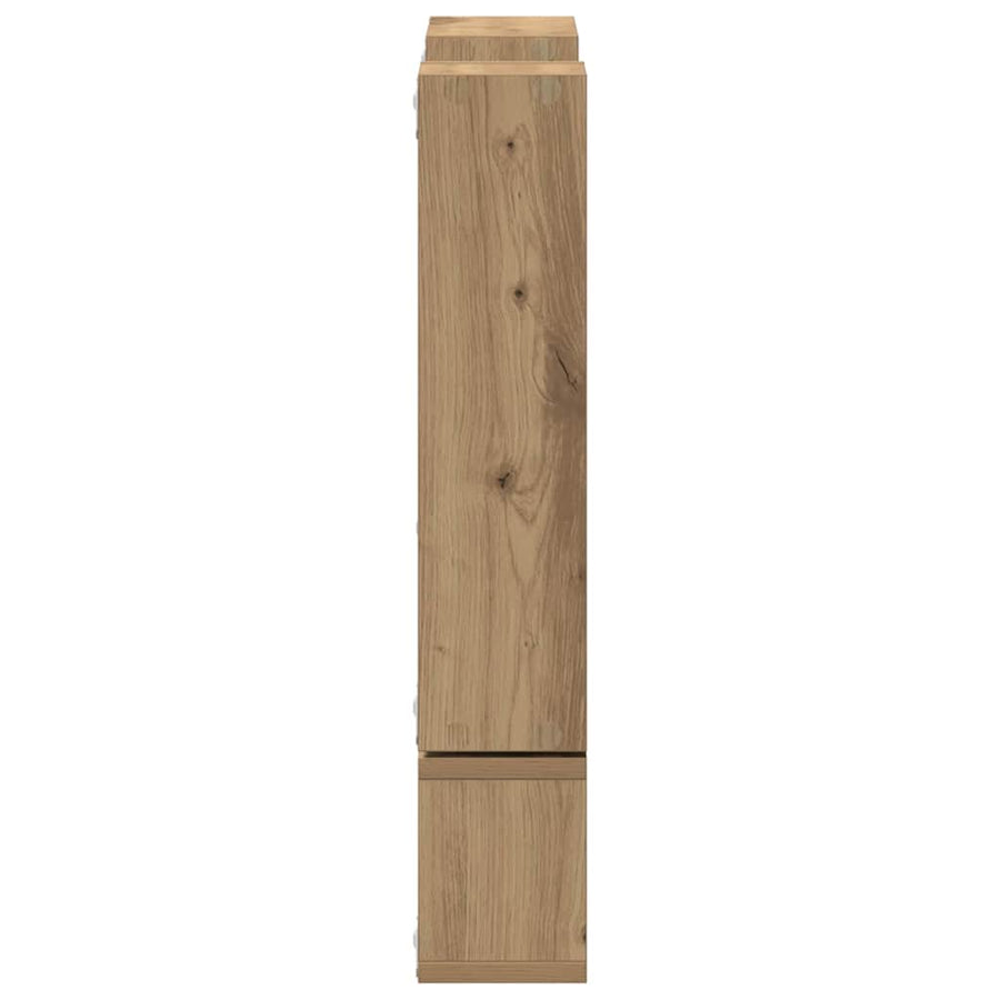 Muur Cube artisanaal eikenkleurig 96 x 12 x 64 cm Bewerkt hout