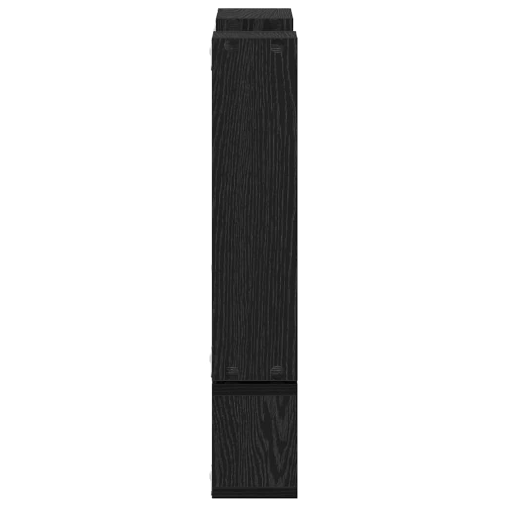 Muur Cube met plank Zwart eiken 96 x 12 x 64 cm Bewerkt hout