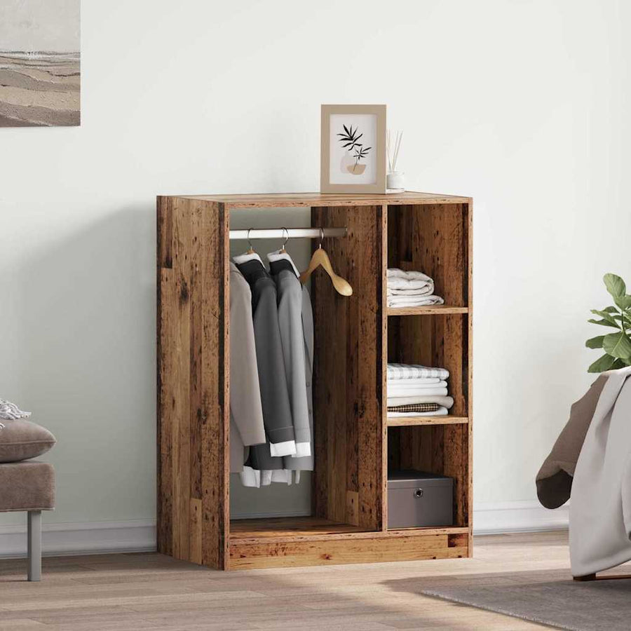 Kledingkast met plank Oud hout 77 x 48 x 102 cm Bewerkt hout