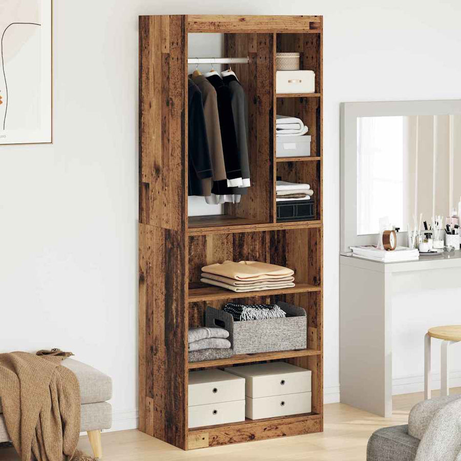 Kledingkast met plank Oud hout 77 x 48 x 102 cm Bewerkt hout