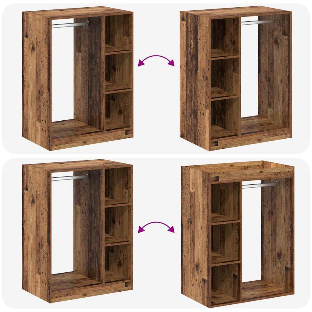 Kledingkast met plank Oud hout 77 x 48 x 102 cm Bewerkt hout