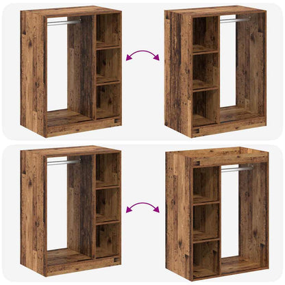 Kledingkast met plank Oud hout 77 x 48 x 102 cm Bewerkt hout