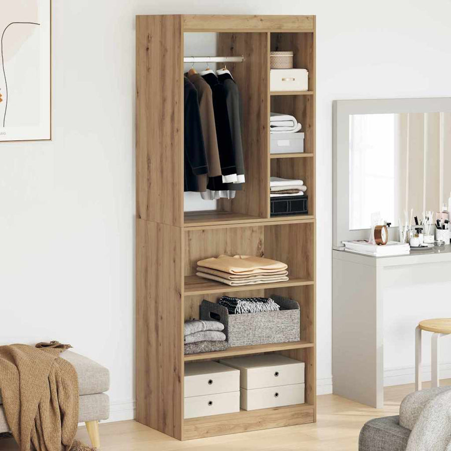 Kledingkast met plank artisanaal eikenkleurig 77 x 48 x 102 cm