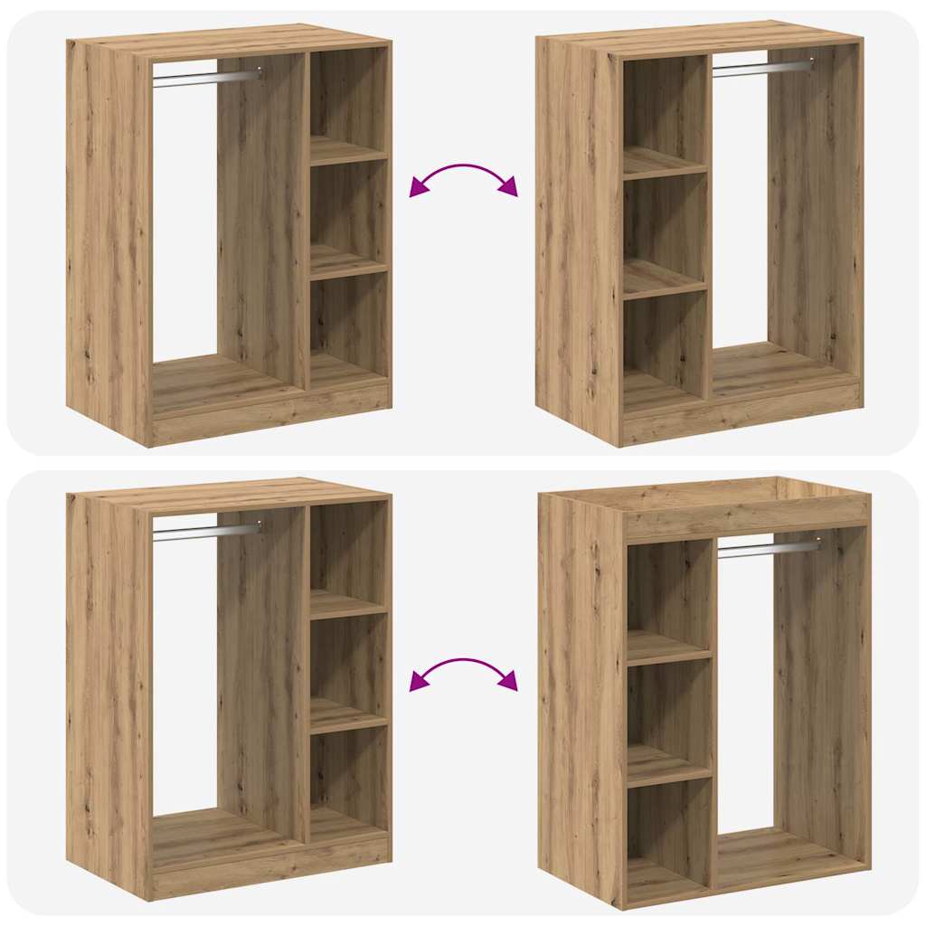 Kledingkast met plank artisanaal eikenkleurig 77 x 48 x 102 cm