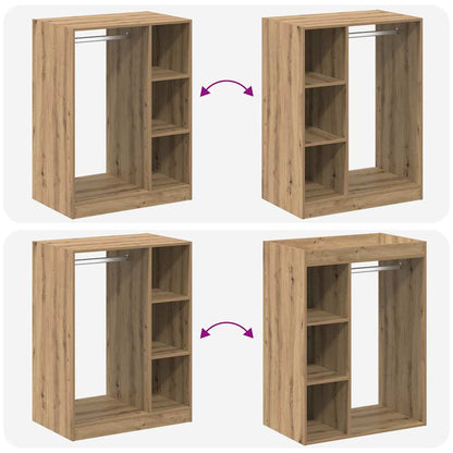 Kledingkast met plank artisanaal eikenkleurig 77 x 48 x 102 cm
