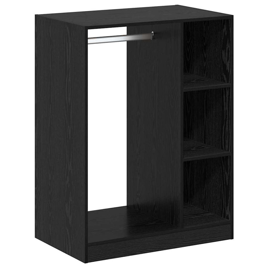 Kledingkast met plank Zwart eiken 77 x 48 x 102 cm Bewerkt hout