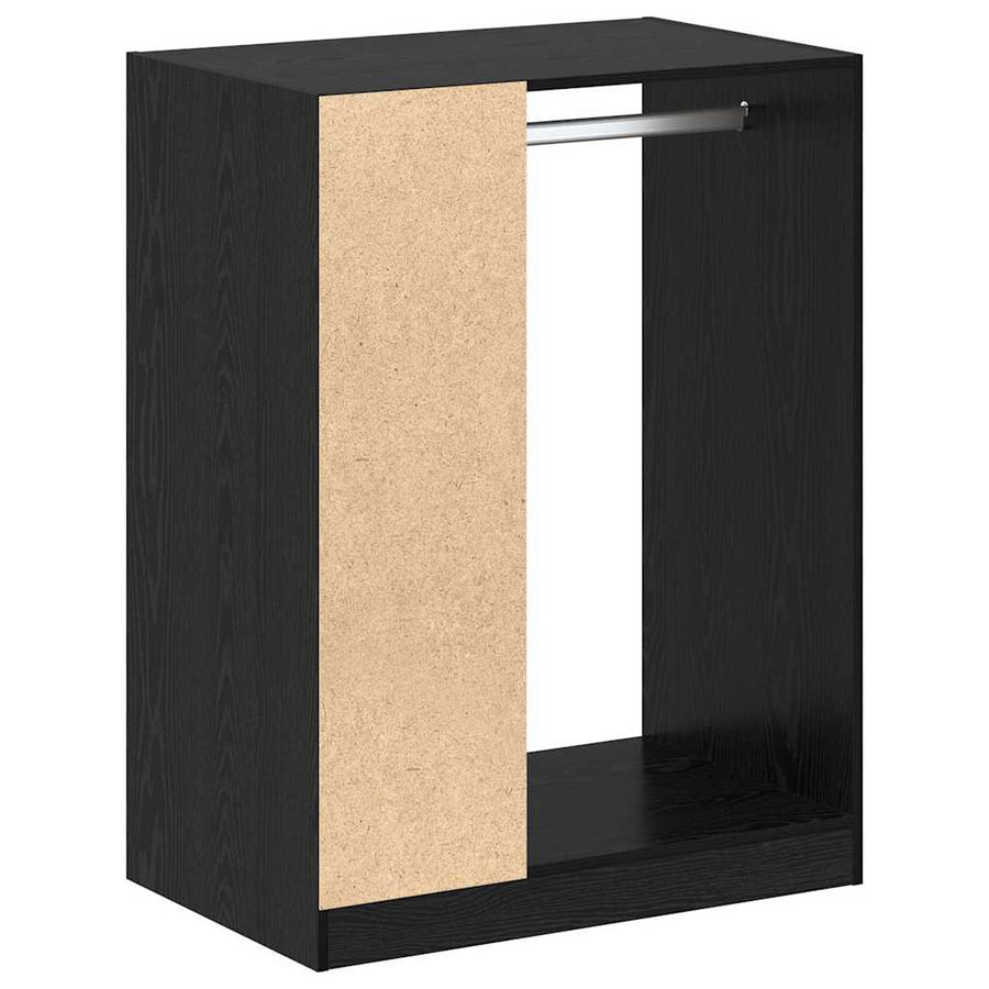 Kledingkast met plank Zwart eiken 77 x 48 x 102 cm Bewerkt hout