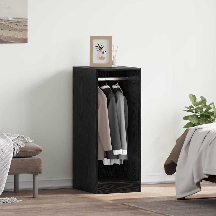 Kledingkast met plank met opslag Zwart Eiken 41 x 48 x 102 cm