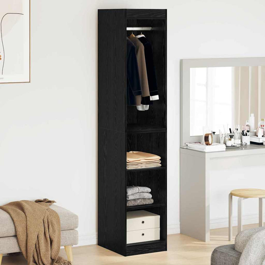 Kledingkast met plank met opslag Zwart Eiken 41 x 48 x 102 cm
