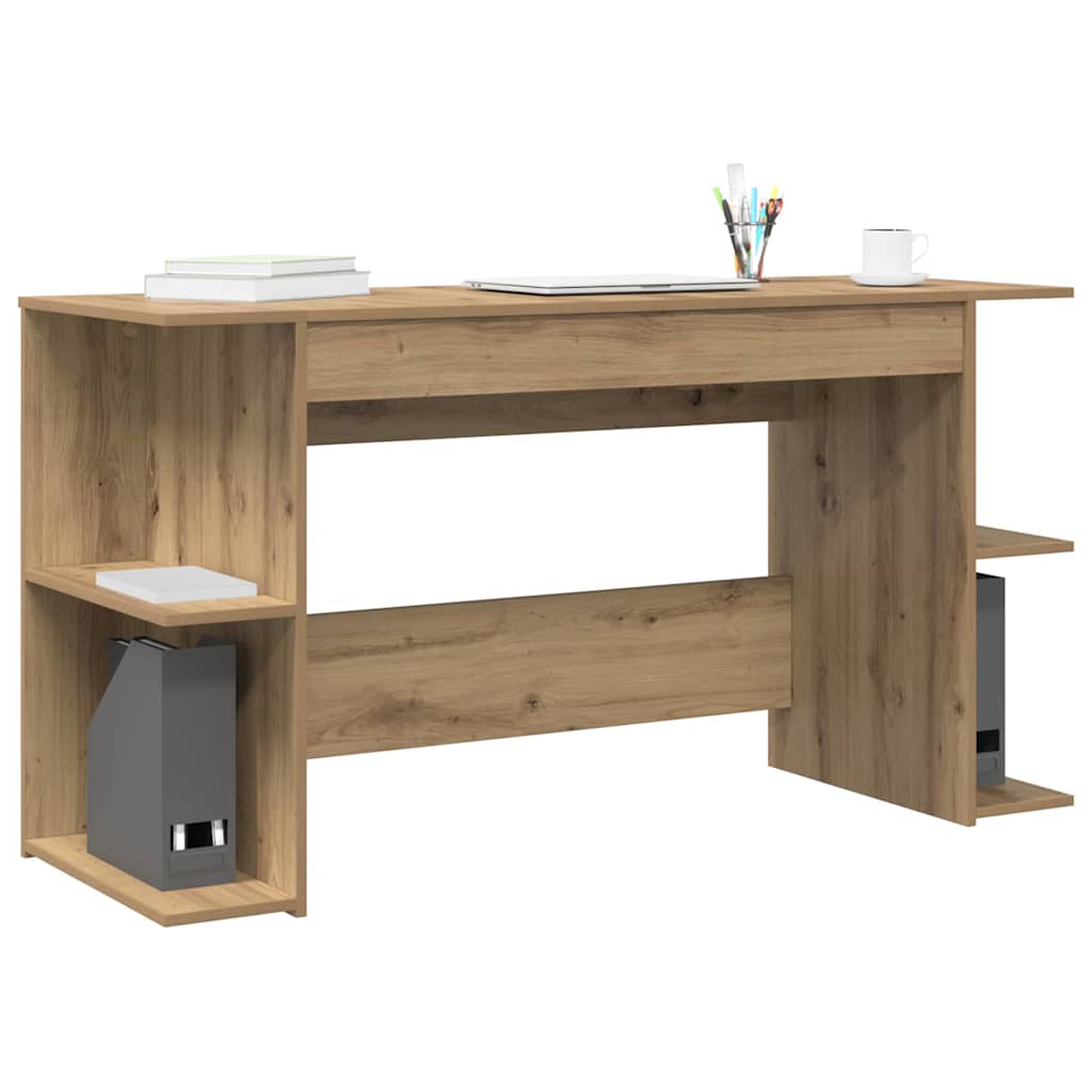 Bureau met plank Anders met opslag artisanaal eikenkleurig Bewerkt hout