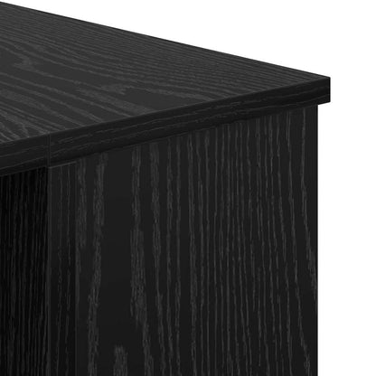 Bureau met plank Zwart eiken 140 x 50 x 75 cm Bewerkt hout