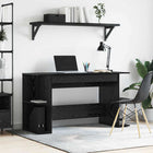 Desk with shelf Black oak 140 x 50 x 75 cm Engineered wood