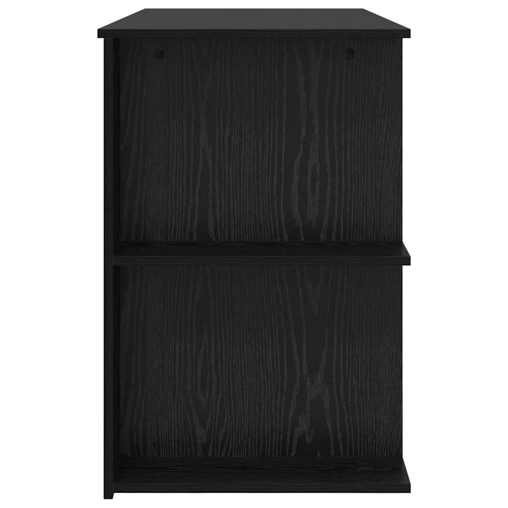 Bureau met plank Zwart eiken 140 x 50 x 75 cm Bewerkt hout