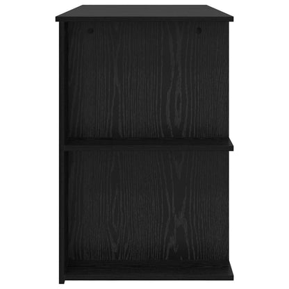 Bureau met plank Zwart eiken 140 x 50 x 75 cm Bewerkt hout