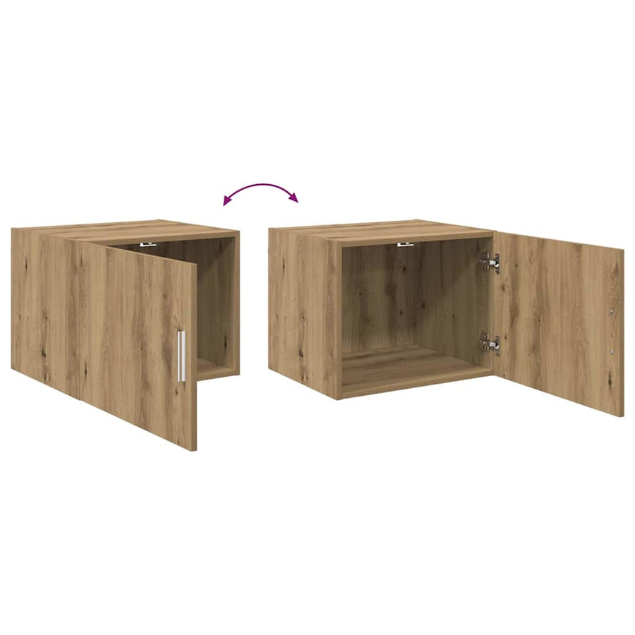Wandkast artisanaal eikenkleurig 50 x 42.5 x 40 cm Bewerkt hout