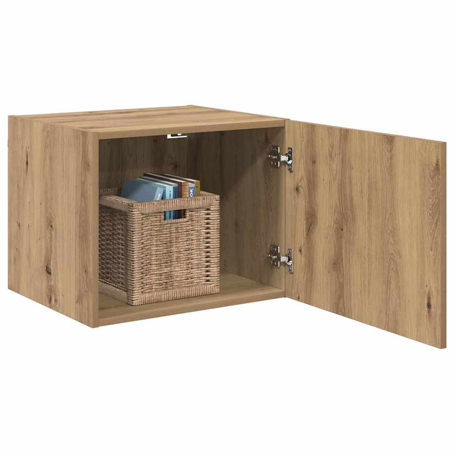Wandkast artisanaal eikenkleurig 50 x 42.5 x 40 cm Bewerkt hout