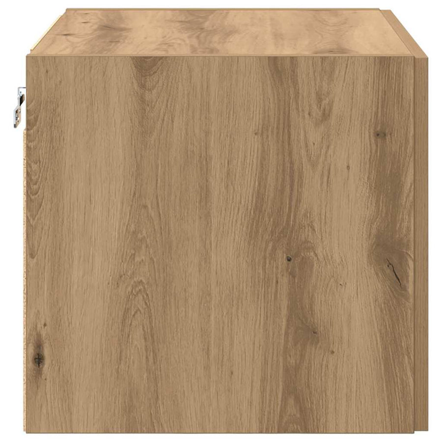 Wandkast artisanaal eikenkleurig 50 x 42.5 x 40 cm Bewerkt hout