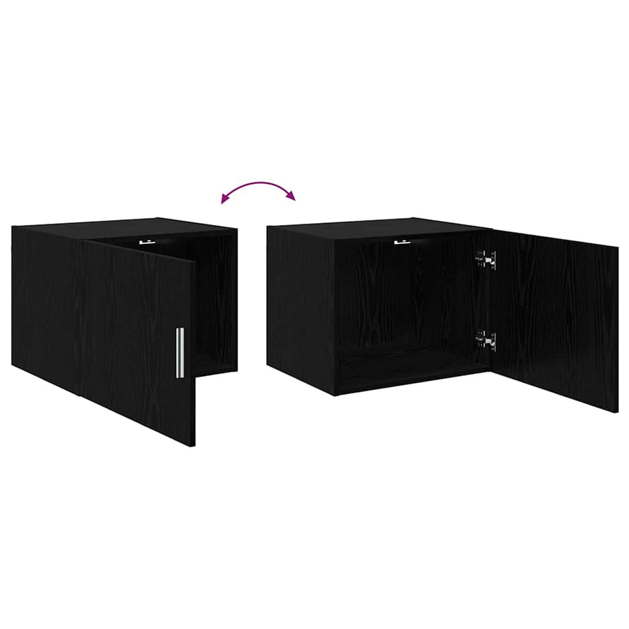 Wandkast Zwart eiken 50 x 42.5 x 40 cm Bewerkt hout