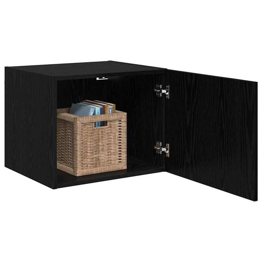 Wandkast Zwart eiken 50 x 42.5 x 40 cm Bewerkt hout