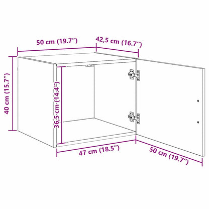 Wandkast Zwart eiken 50 x 42.5 x 40 cm Bewerkt hout