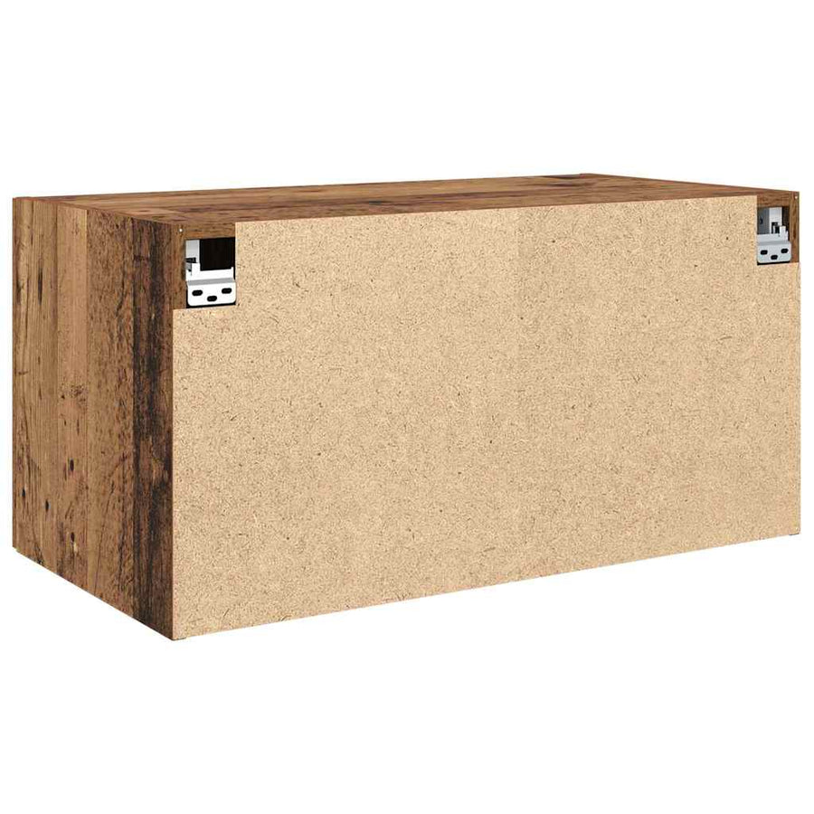 Wandkast Wandgemonteerd met de deur Oud hout 80 x 42.5 x 40 cm Bewerkt hout