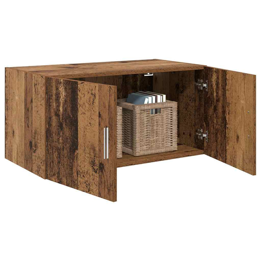 Wandkast Wandgemonteerd met de deur Oud hout 80 x 42.5 x 40 cm Bewerkt hout