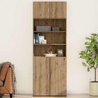 Wandkast 80x42.5x40 cm bewerkt hout artisanaal eikenkleurig