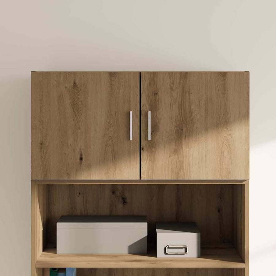 Wandkast artisanaal eikenkleurig 80 x 42.5 x 40 cm Bewerkt hout