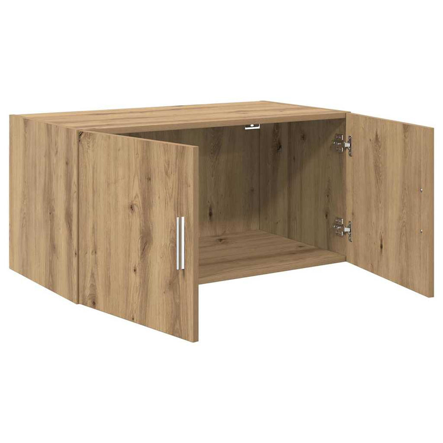 Wandkast artisanaal eikenkleurig 80 x 42.5 x 40 cm Bewerkt hout