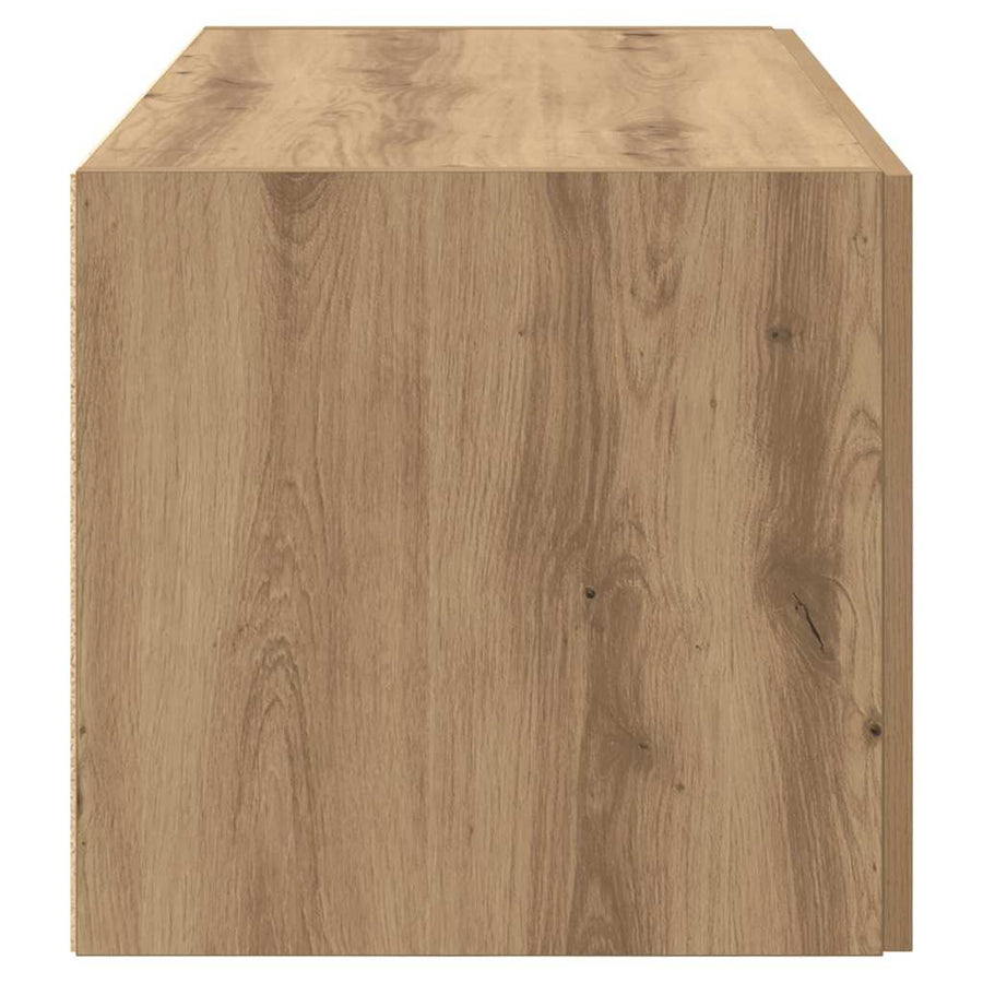 Wandkast artisanaal eikenkleurig 80 x 42.5 x 40 cm Bewerkt hout