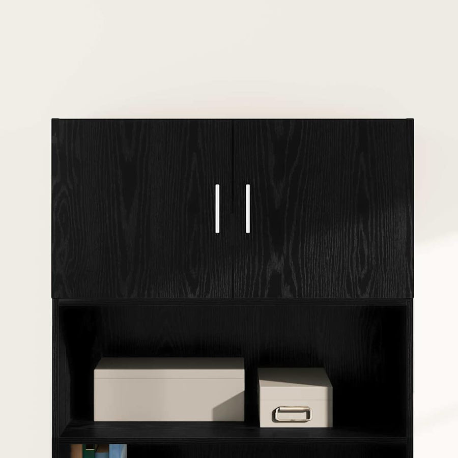 Wandkast Zwart eiken 80 x 42.5 x 40 cm Bewerkt hout
