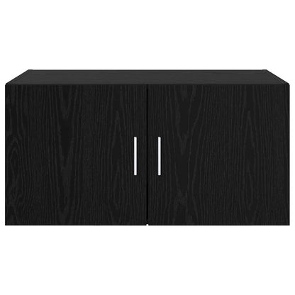 Wandkast Zwart eiken 80 x 42.5 x 40 cm Bewerkt hout