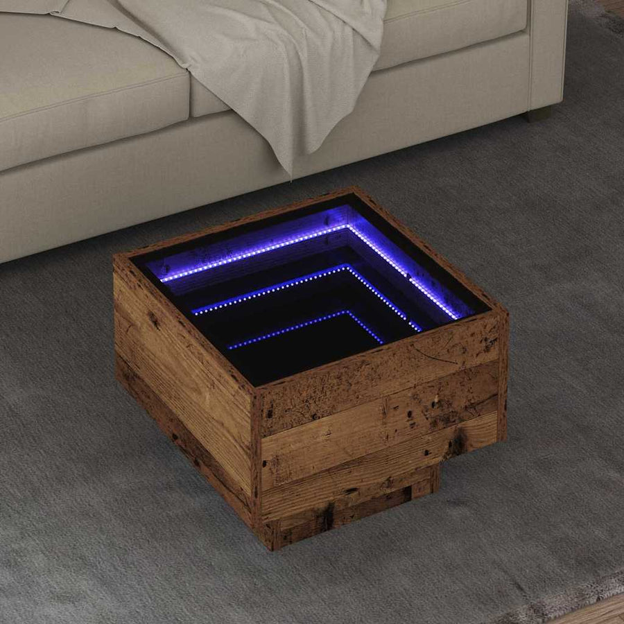 Bijzettafel Oud hout 40 x 40 x 30 cm Bewerkt hout