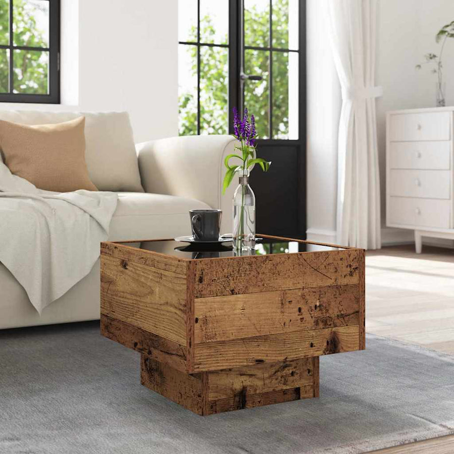 Bijzettafel Oud hout 40 x 40 x 30 cm Bewerkt hout