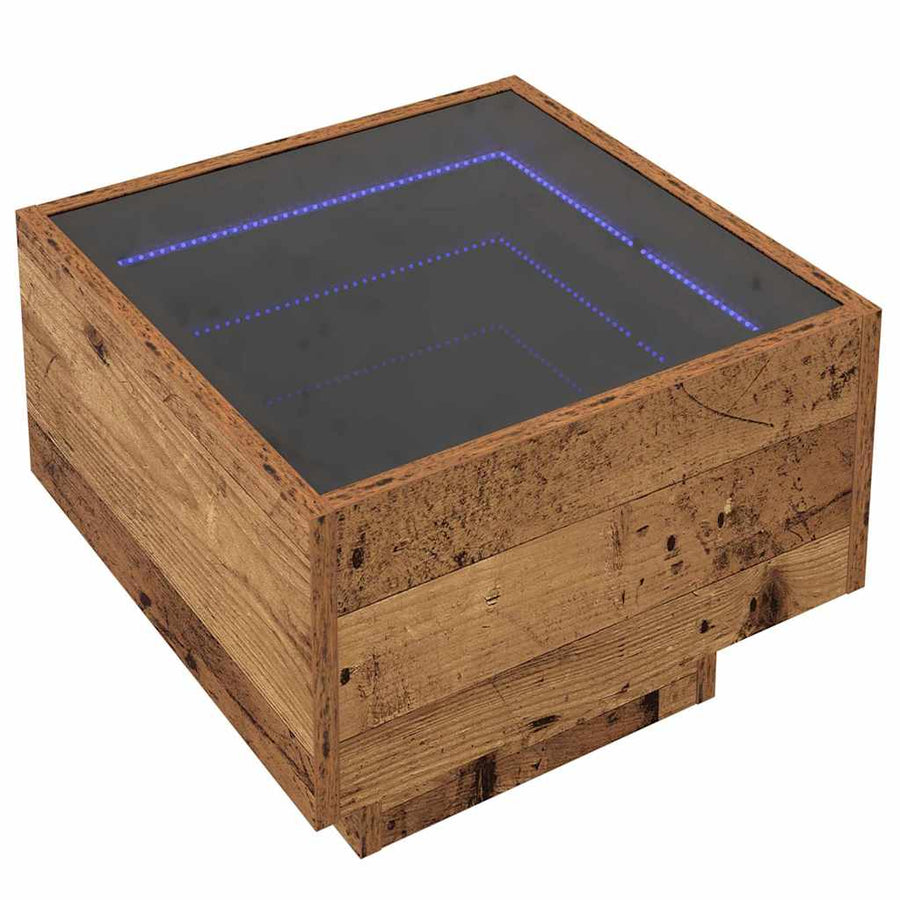 Bijzettafel Oud hout 40 x 40 x 30 cm Bewerkt hout