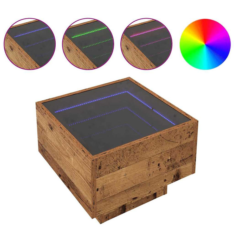 Bijzettafel Oud hout 40 x 40 x 30 cm Bewerkt hout