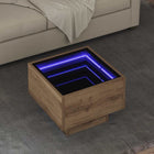 Coffee table artisanal oak-colored 40 x 40 x 30 cm Engineered wood