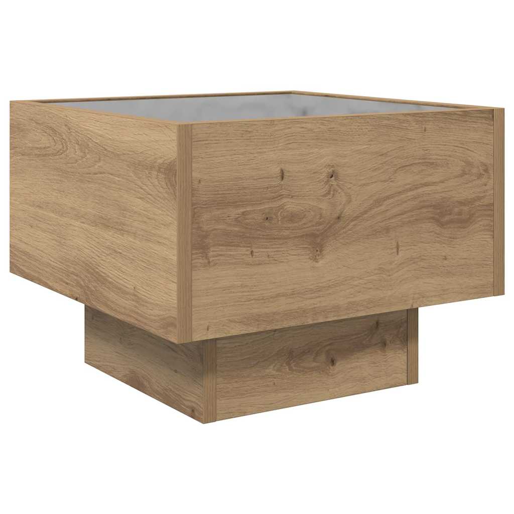 Bijzettafel artisanaal eikenkleurig 40 x 40 x 30 cm